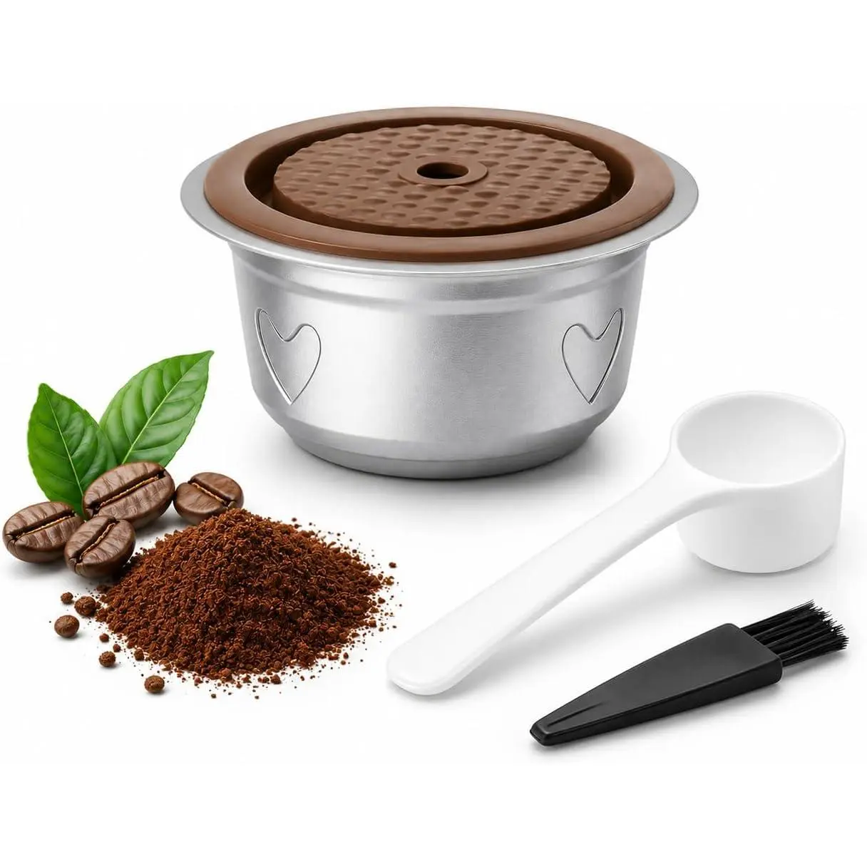 Reusable Kitchen Coffee Pods for Nespresso Vertuo Pop, Next, Plus Machines - 304 Stainless Steel Refillable Capsules, Food-Contact & Odor Tested Silicone Lid, 230ml Mug Size Eco-Friendly Kit for Coffee Lovers’ Daily Enjoyment & Everyday Use, Daily Coffee