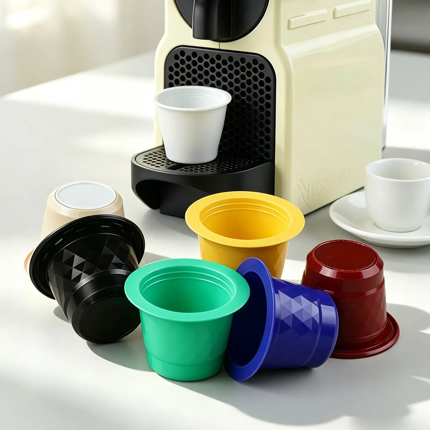Disposable Coffee Capsule Shell, Fillable Italian Espresso Coffee Capsule Cup, Plastic Reusable Coffee Capsule Case