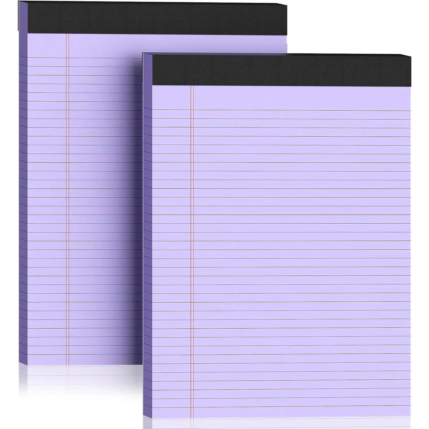 2 Pack Legal Pads 8.5 x 11 College Ruled 100 Sheets  Note Pads 8.5" x 11" Lined Paper Chipboard-Backed Notepad with -Perforated Notebook Paper for Office & School Supplies 50 Sheets/Pad