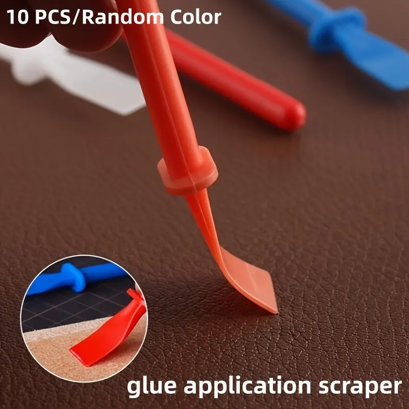 Plastic Glue Spreader Applicator 10Pcs Random Color, DIY Craft Scraper Tools Set, Art Painting Glue Spreaders, Reusable Easy‑Clean Handmade Tools