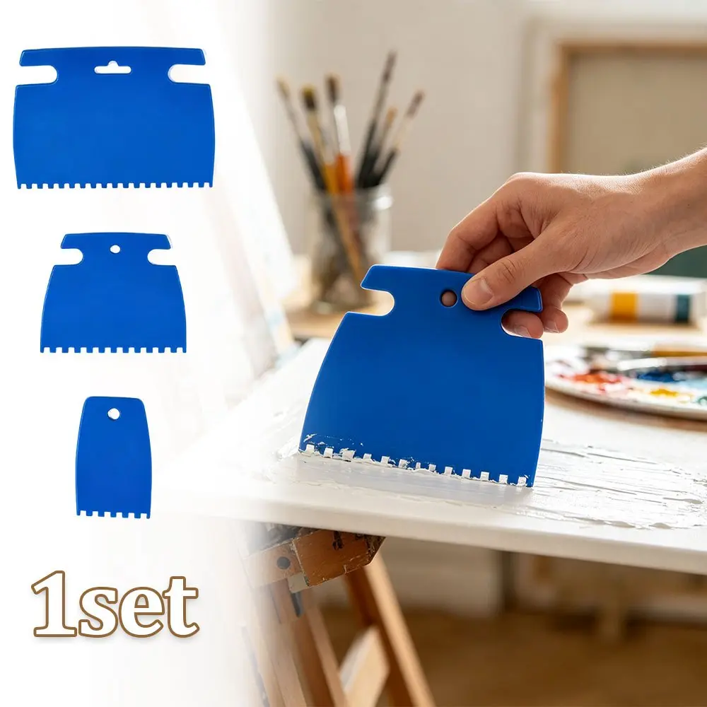 1set Scraper tool, multifunctional, three different sizes, can be used for pottery making, painting, DIY color changing of furniture and walls, DIY art painting tool, multi edge design, manual scraper, easy to use