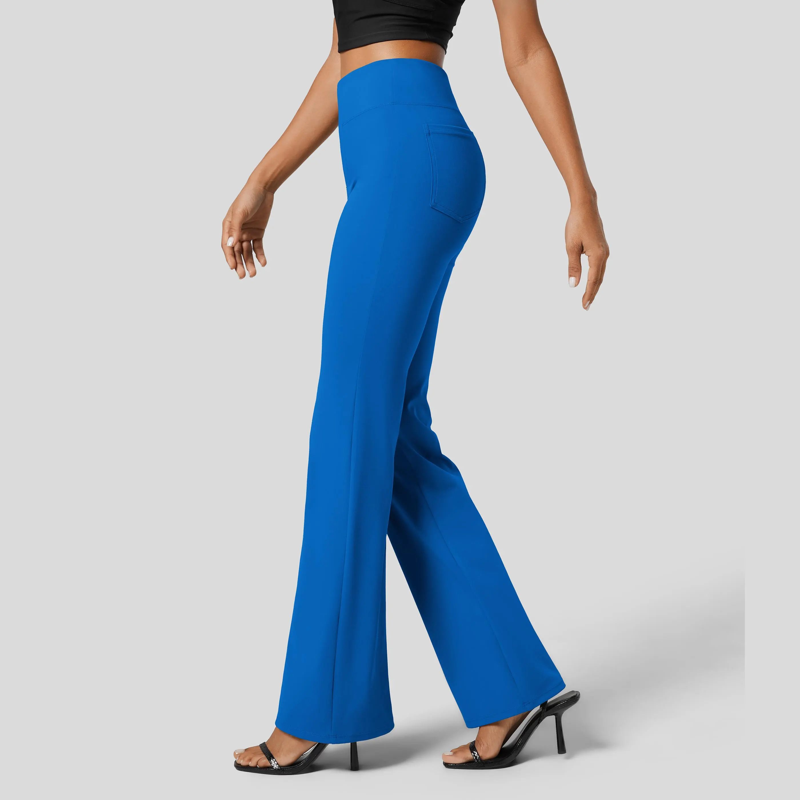 Halara Flex High Waisted Back Side Pocket Slight Flare Work Pants