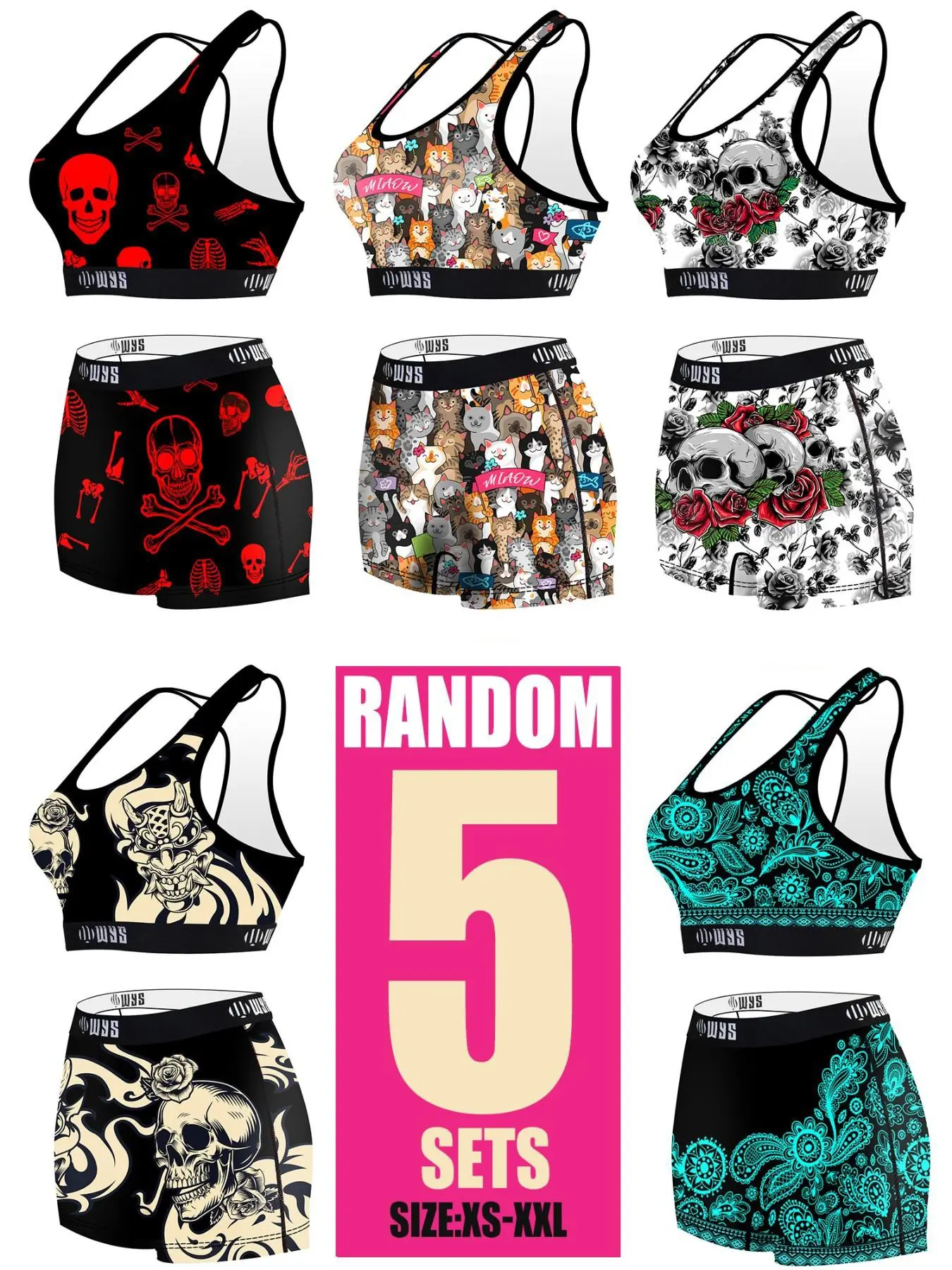 Random pattern Women's Butterfly Pattern Sports Bra Set, FashionCasual Wireless Bras, Comfortable Stretchy Underwear, Ideal for Running & Swimming, Running Workout Bras, Sports Bras Pack