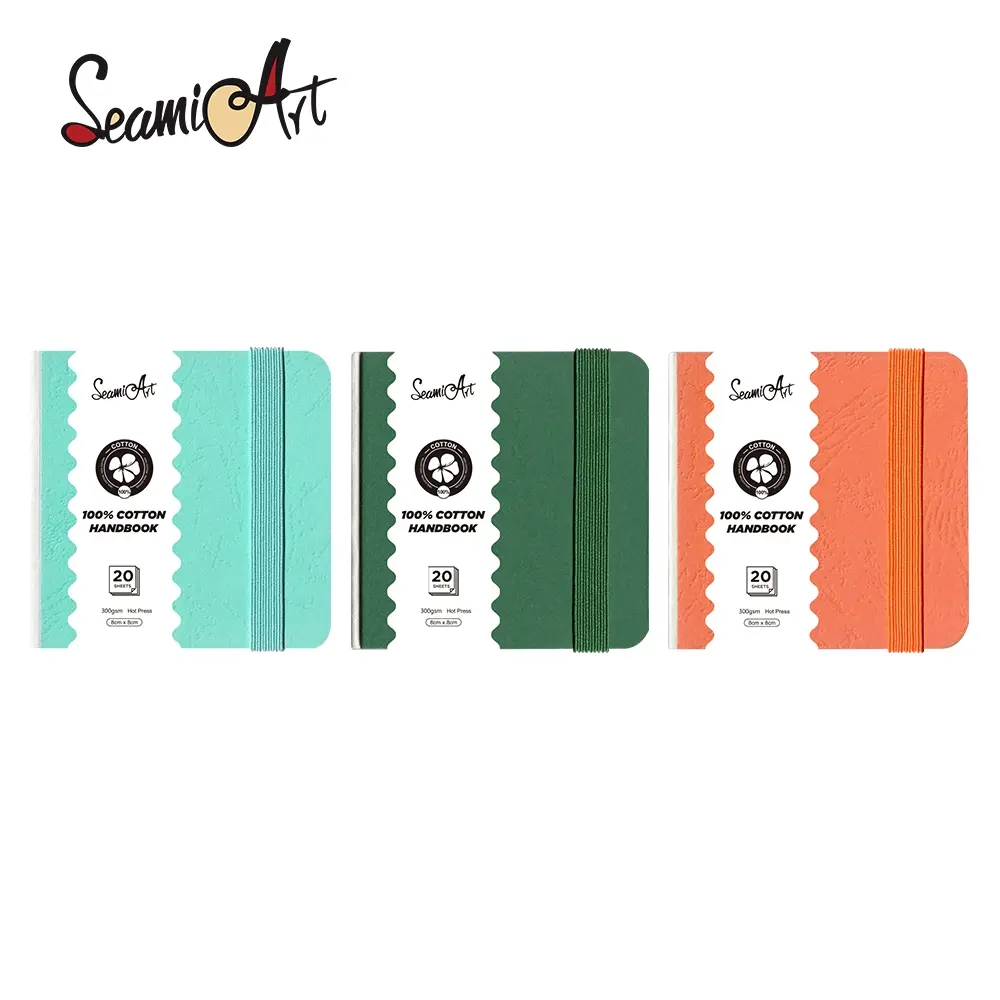 SeamiArt Cotton Watercolor Handbook 2PCS - 300gsm Cold Press Sketchbook 20 Sheets, Portable Mini Watercolor Journal, Back to School, Class Reward Gift Idea, Art Supplies