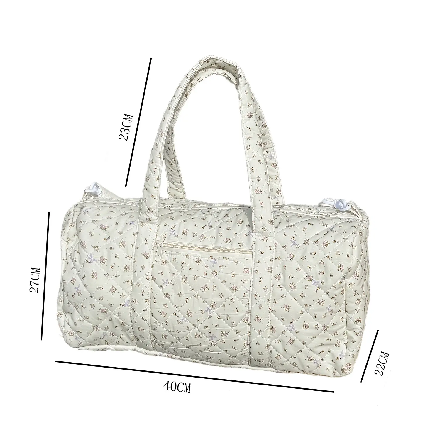 New Floral Quilted Boston Bag,Style Large Capacity Travel Duffle Bag With Lightweight Body, Dual Design For Handheld And Crossbody Carrying,Exquisite Floral Pattern, Ideal For Short Trips, Weekend Vacations, Daily Outings And Travel Storage Use