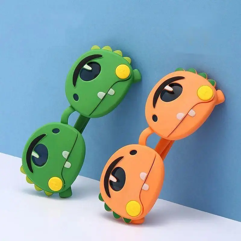 Children cartoon polarised sunglasses little boy dinosaur baby toy glasses silicone sunscreen sunglasses outdoor excursion