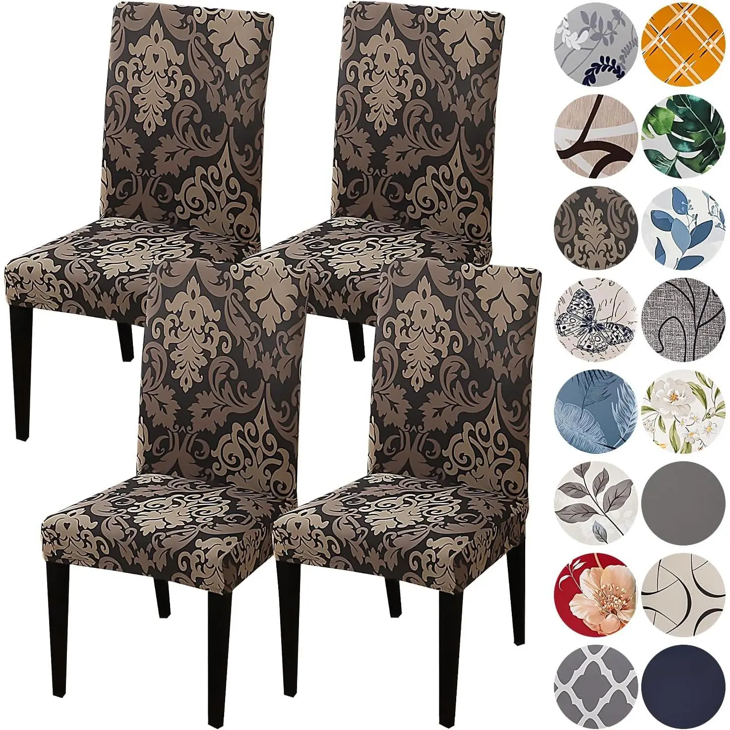 Chair Covers for Dining Room Set of 4,Stretch Spandex Parsons Chair Slipcover 4 Pack,Washable Anti-dust Chair Seat Cover for,Wedding,