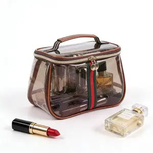 Waterproof PVC storage bag with widened hand straps. Ideal for storing toiletries, cosmetics and towels. Perfect handbag for back-to-school, birthdays, parties & daily shopping, also a gift option. Transparent Toiletry Bag, Toiletry Pouch