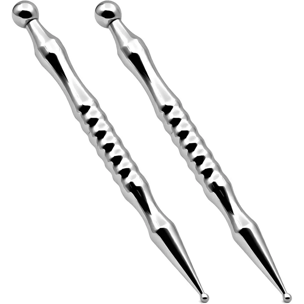 2-Pack Stainless Steel Acupressure Pen Set, Muscle Tension Relief, Trigger Point Massage, Manual Reflexology Tool, Pain Relief Device