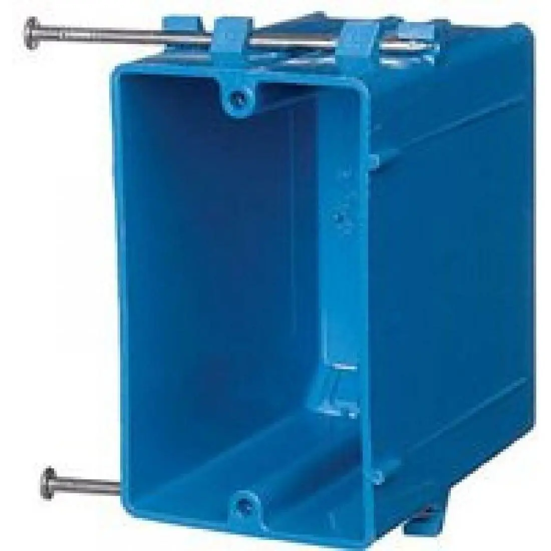 Carlon Single Gang Outlet Box 20 Cu in, Blue | PVC Material, UL E11461, L 3-3/4 X W 2-1/4 X D 3-1/2 Inches,  Work Construction, Captive Nails