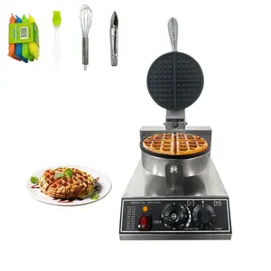 High-Efficiency Commercial Waffle Maker – Stainless Steel Nonstick Waffle Iron, 1100W-1200W, Adjustable Time & Temperature Control, Durable Single Head Machine for Home, Restaurant, Bakery-party gift