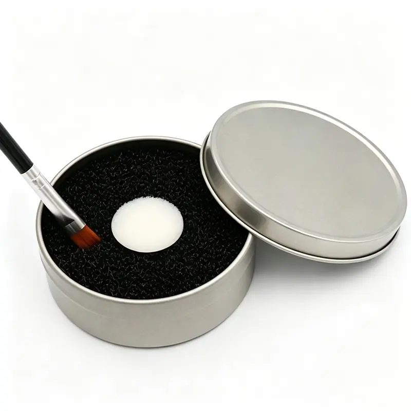 Reusable Makeup Brush Dry Cleaning Sponge Box, Portable Quick Wash Tool, Eyeshadow Brush Cleaning Kit, No Rinse Needed