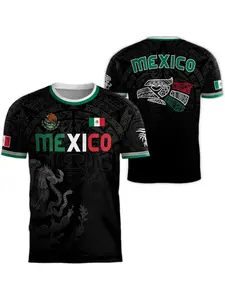 New Mexico 3D Print T-Shirt, Aztec Pattern, Unisex Football Sportswear For Summer, Casual Short Sleeve, Round Neck, Plus Size, Summer Quick-Dry Breathable Top