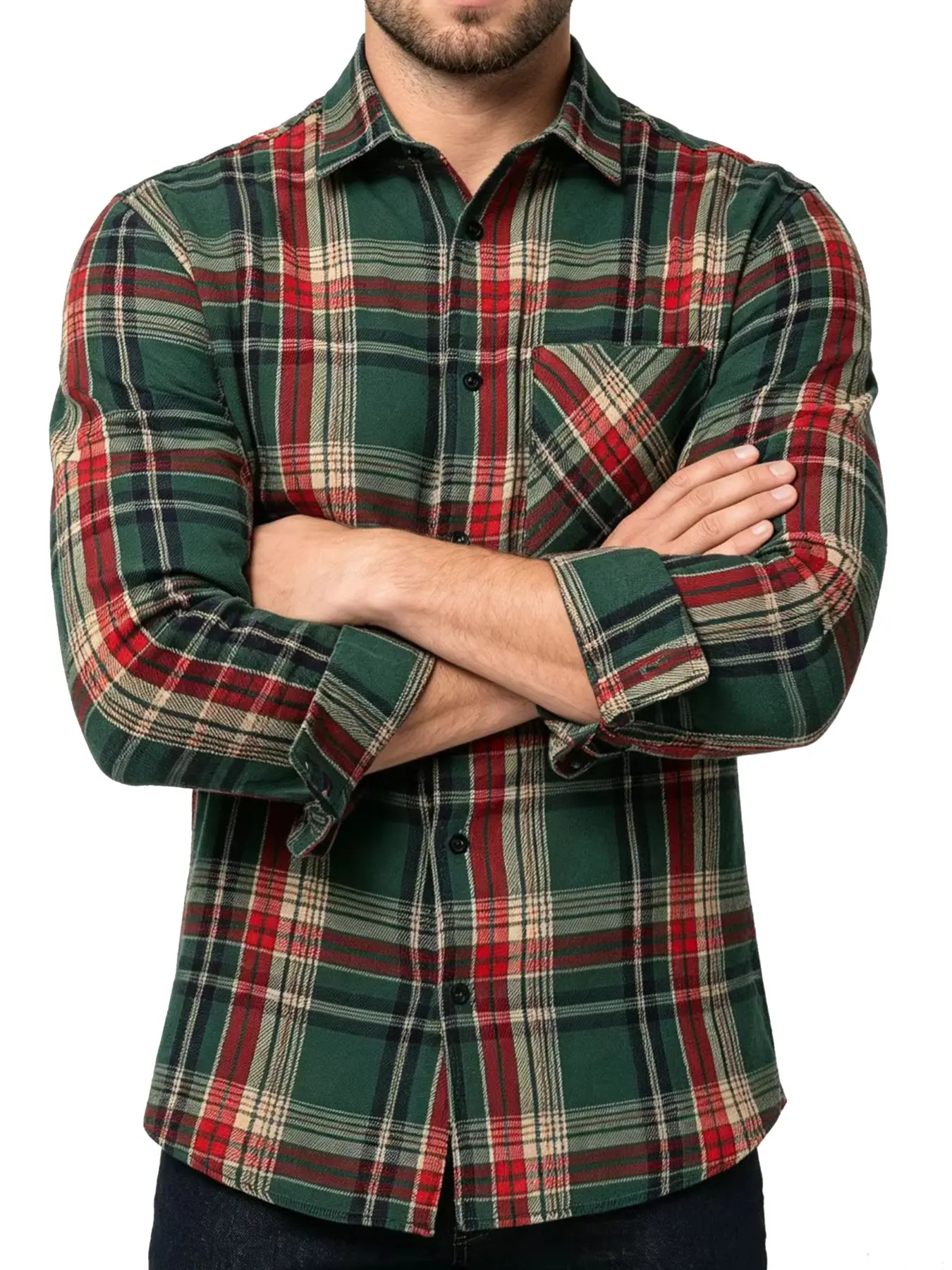 American Vintage Flannel Plaid Shirt, Daily Commute Casual Wear, Button Down Top, Comfortable and Stylish, Man