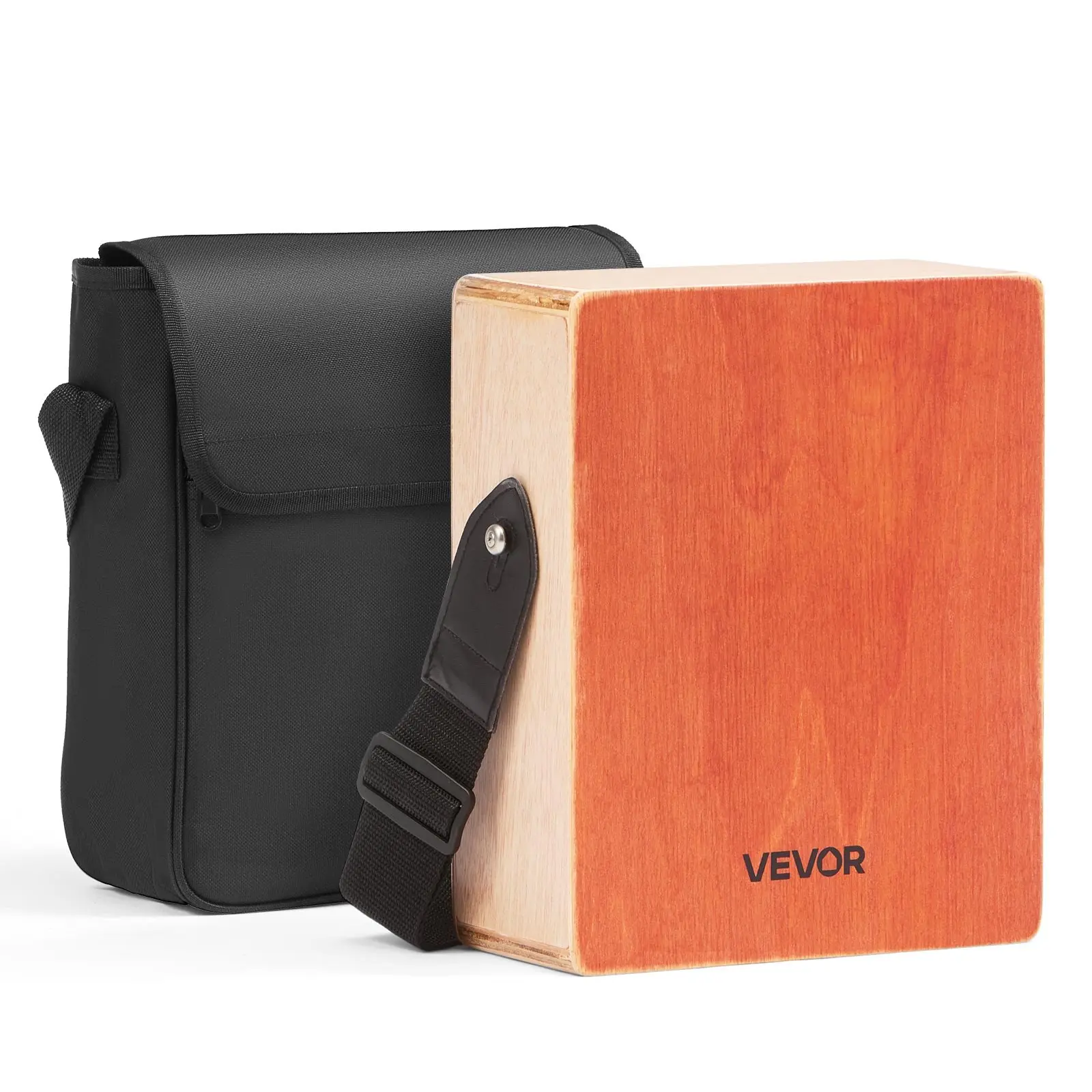 VEVOR Wooden Body Cajon Box Drum, Portable Travel-Size Wood Percussion Instrument with Guitar Strings, Travel Bag, Strap [DealsForYouDays]
