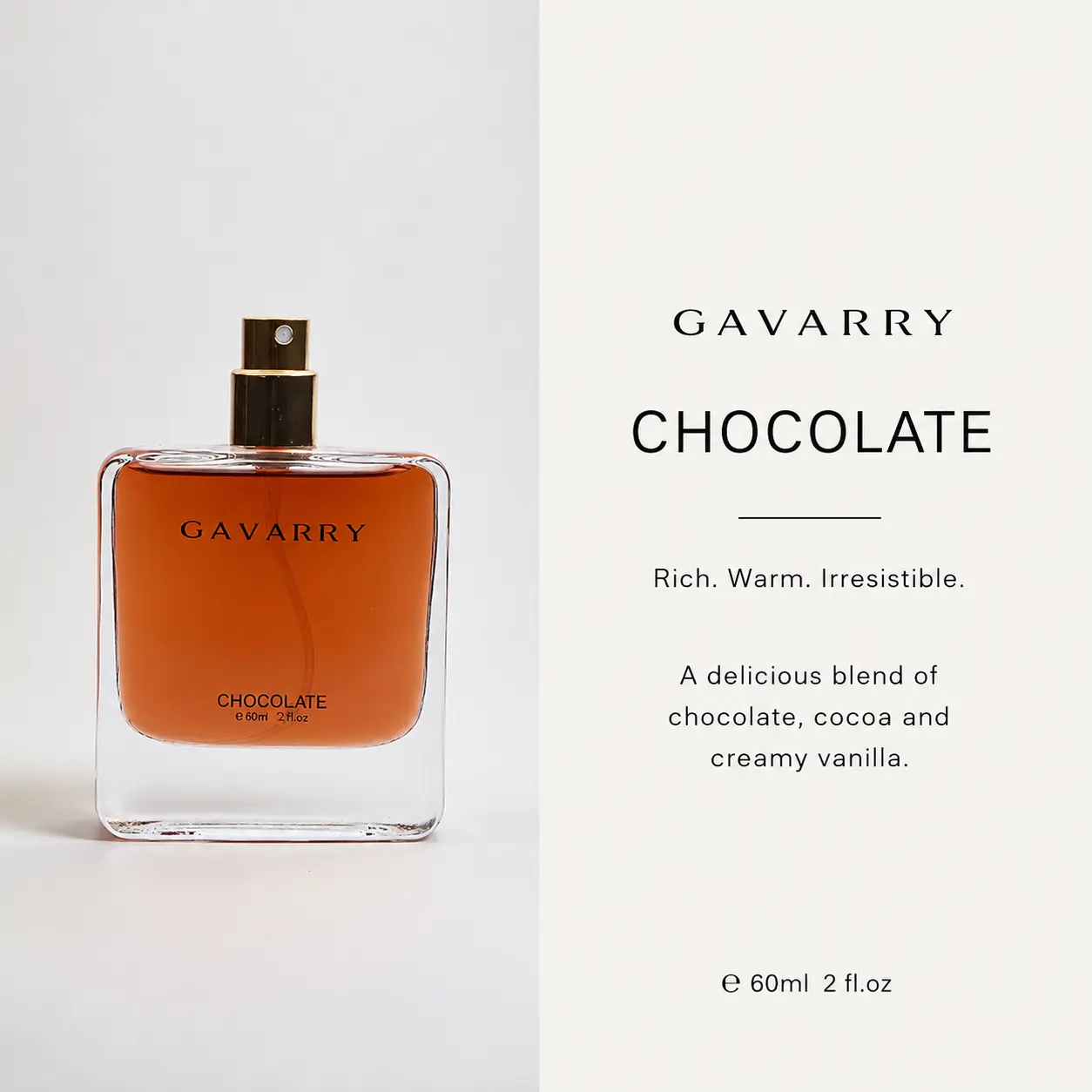 Unisex Cacao Vanilla Perfume - 50ml Aromatic Sweet Scent, Long-Lasting Luxury Fragrance Product, Daily Wear Beauty & Personal Care Scent, Daily Wear Fragrance, Long Lasting Perfumes, Sweet Gourmand, Women, Chocolate Perfume, Aromatic Chic Gourmand