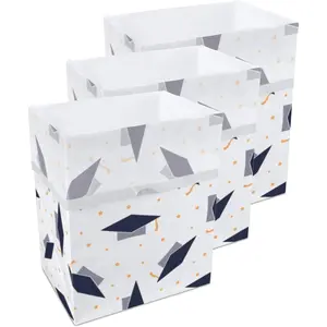 13 Gallon Disposable Pop-Up Trash Cans (3-Pack) with Fitted Bags – Foldable Garbage & Recycling Bins for Parties, Events & Kitchen Graduation 17" H x 13.5" W x 10" D