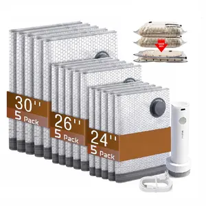 [2026 Upgraded] X7 Cordless Travel Vacuum Storage Compression Bag Set with Rechargeable air Pump 15 Pack Waterproof &Reusable Compression Packing Bags for 3Size, 140L/Min Powerful Air Removal,Perfect for Carry-On Suitcases Summervibes