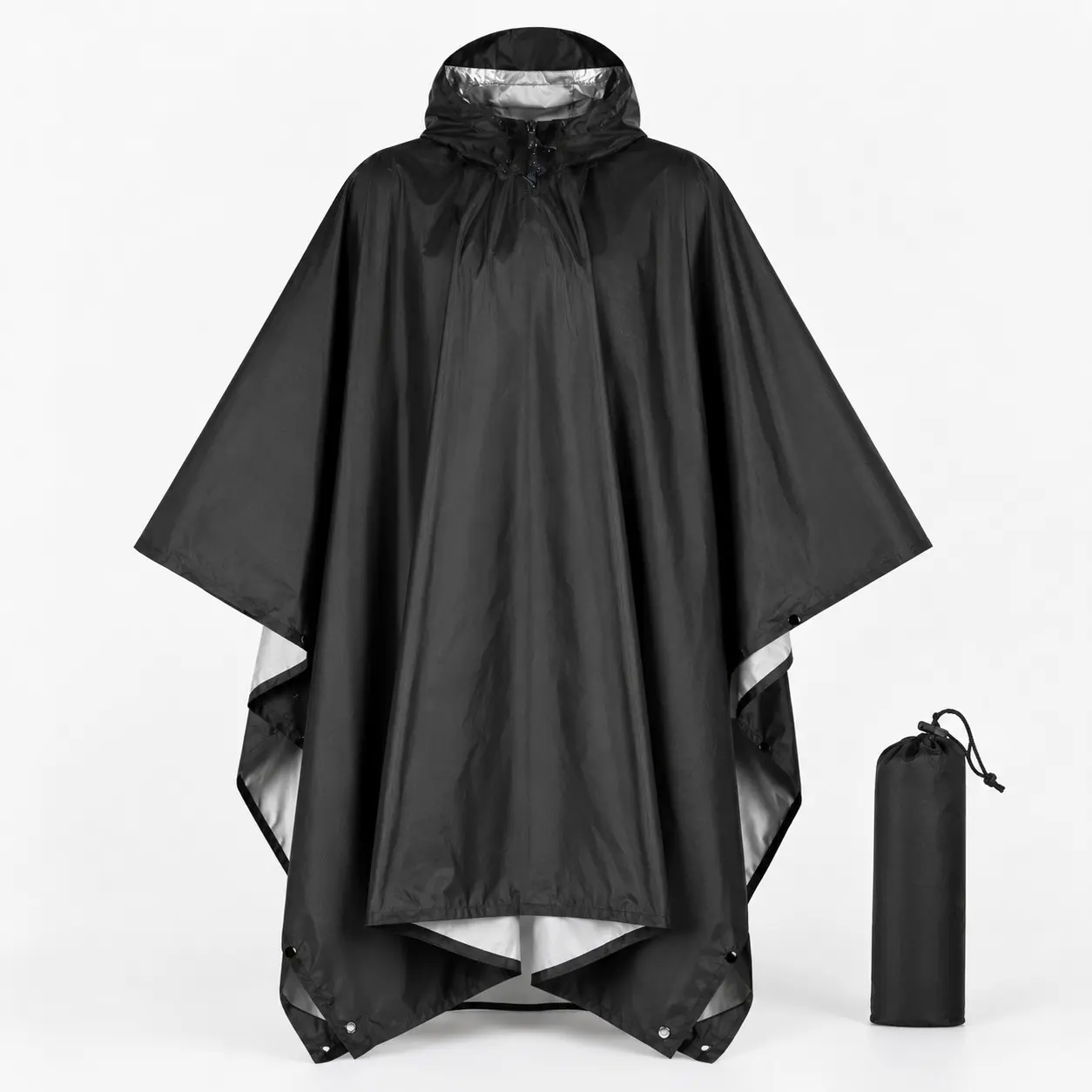 Multifunctional Three-In-One Adult Raincoat Cape, Outdoor Waterproof Poncho, Polyester Portable Hiking Camping Rainwear, Daily Commute Cycling Trekking Fishing Rainproof