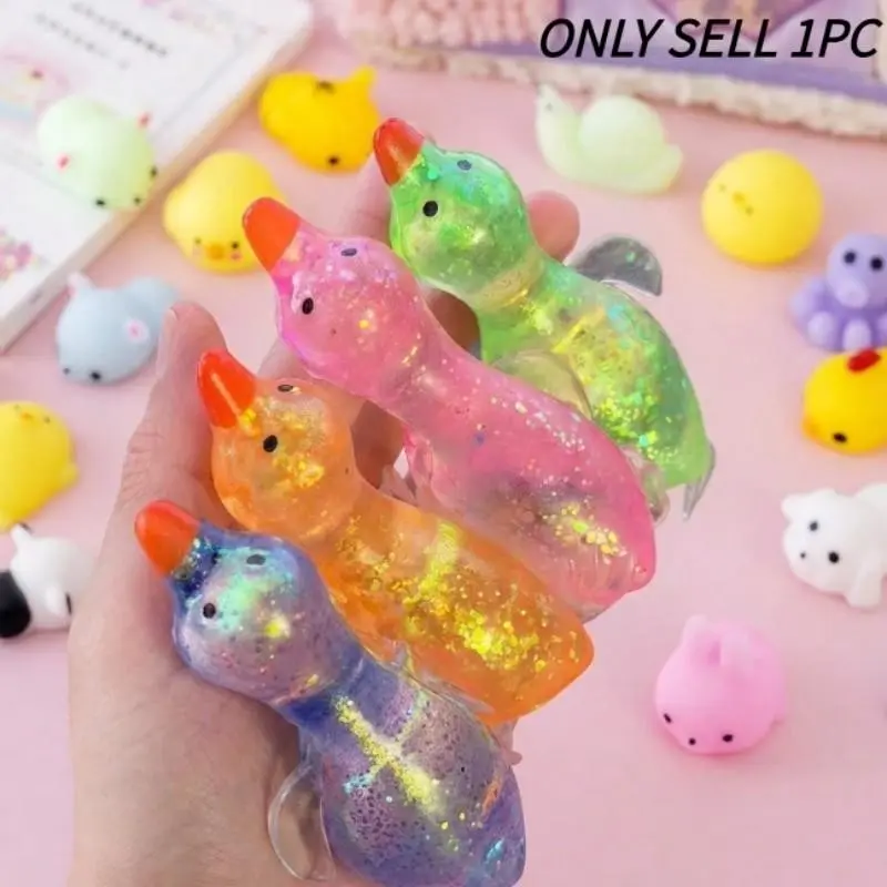 Glitter Crystal Animal Shaped Stress Relief Toy, Soft Slow Rebound, Cute Gift for All Ages, Perfect for Holidays and Birthdays, Squishies Slow Rising