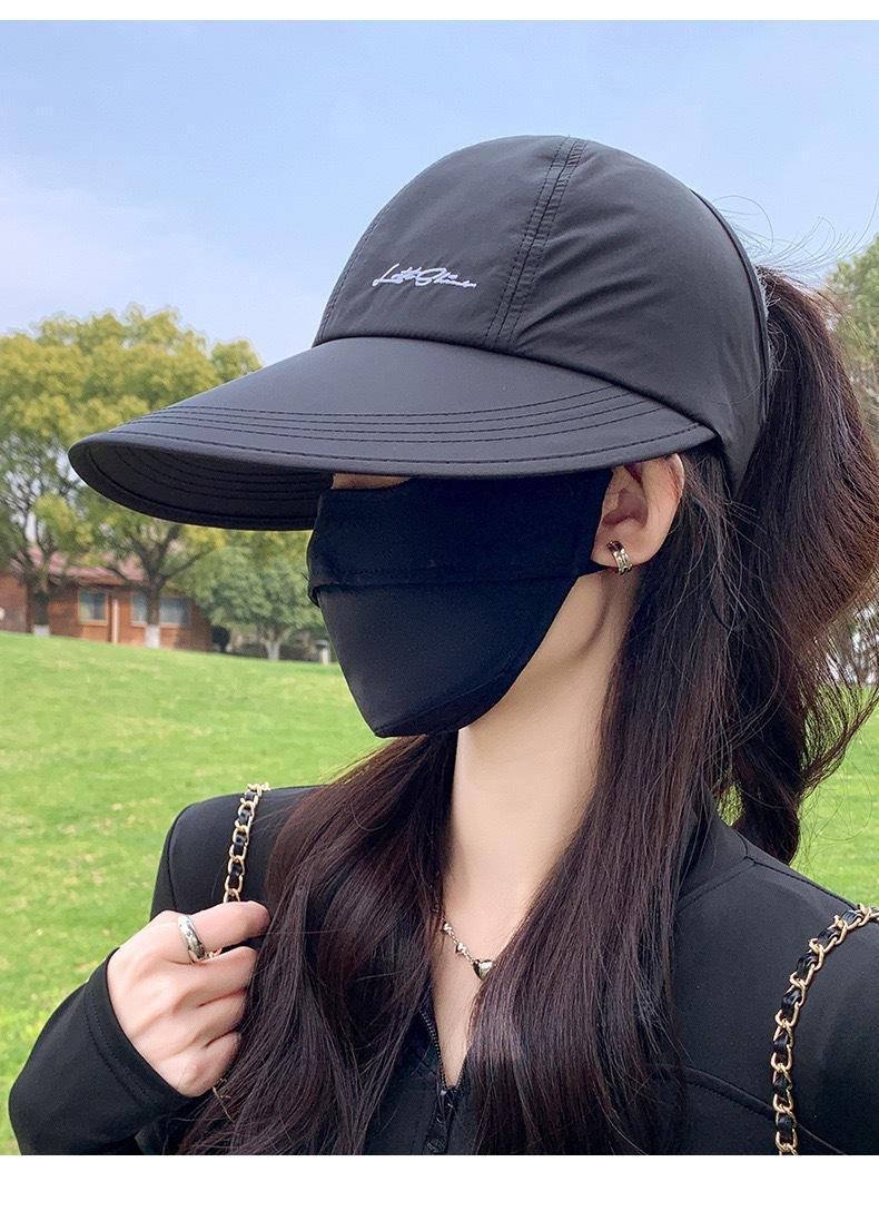 Baseball cap, UPF50+ sports cap, women's sports cap, sun protection cap, with an extended brim suitable for ponytails, sun hat, duckbill cap, open-top sun hat