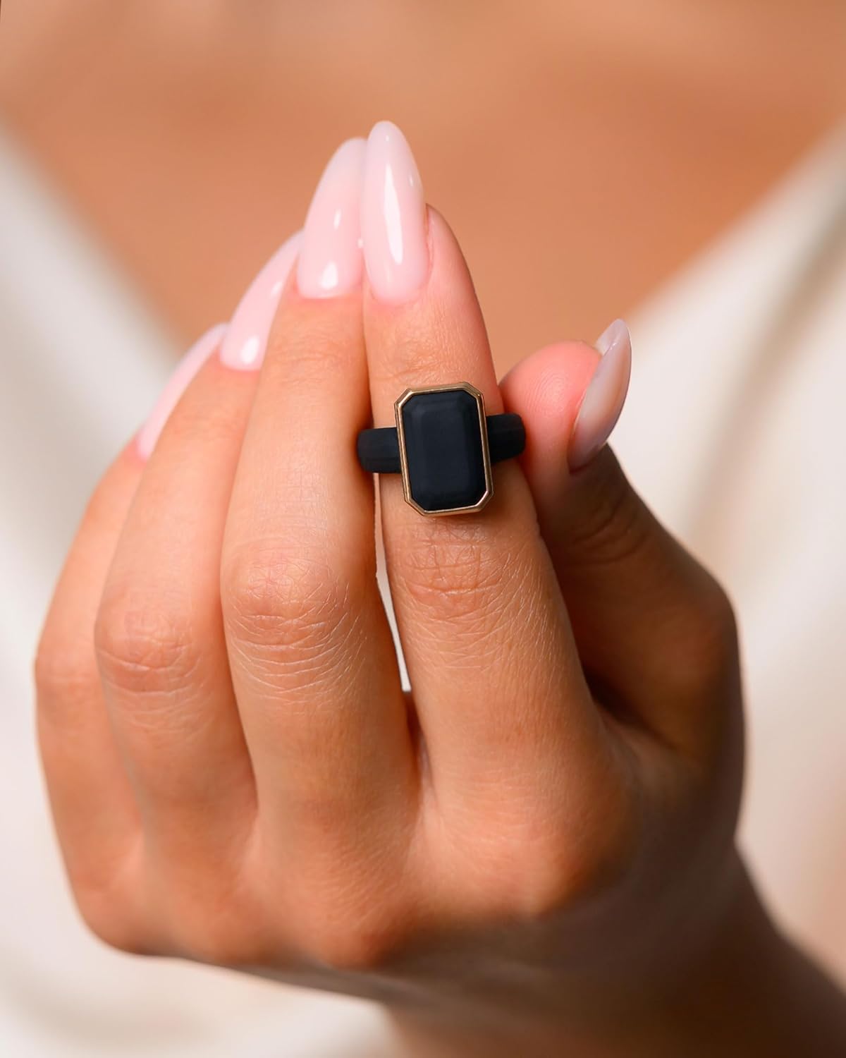 Women's Silicone Rings - Anniversary Ring or Promise Ring for Her - Emerald Rubber Wedding Bands Women - Patented Design