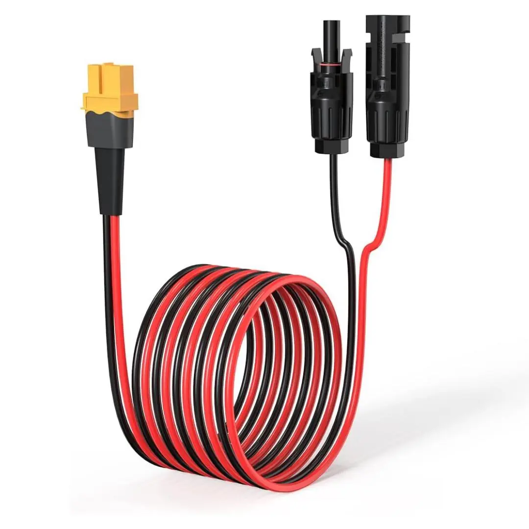9.9FT/12AWG/XT60 Premium 12AWG 9.9Ft Solar Connector Cable with Plug-and-Play MC4 to XT60 Adapter for Solar Panel, Generator Charging, Mc4 Adapter