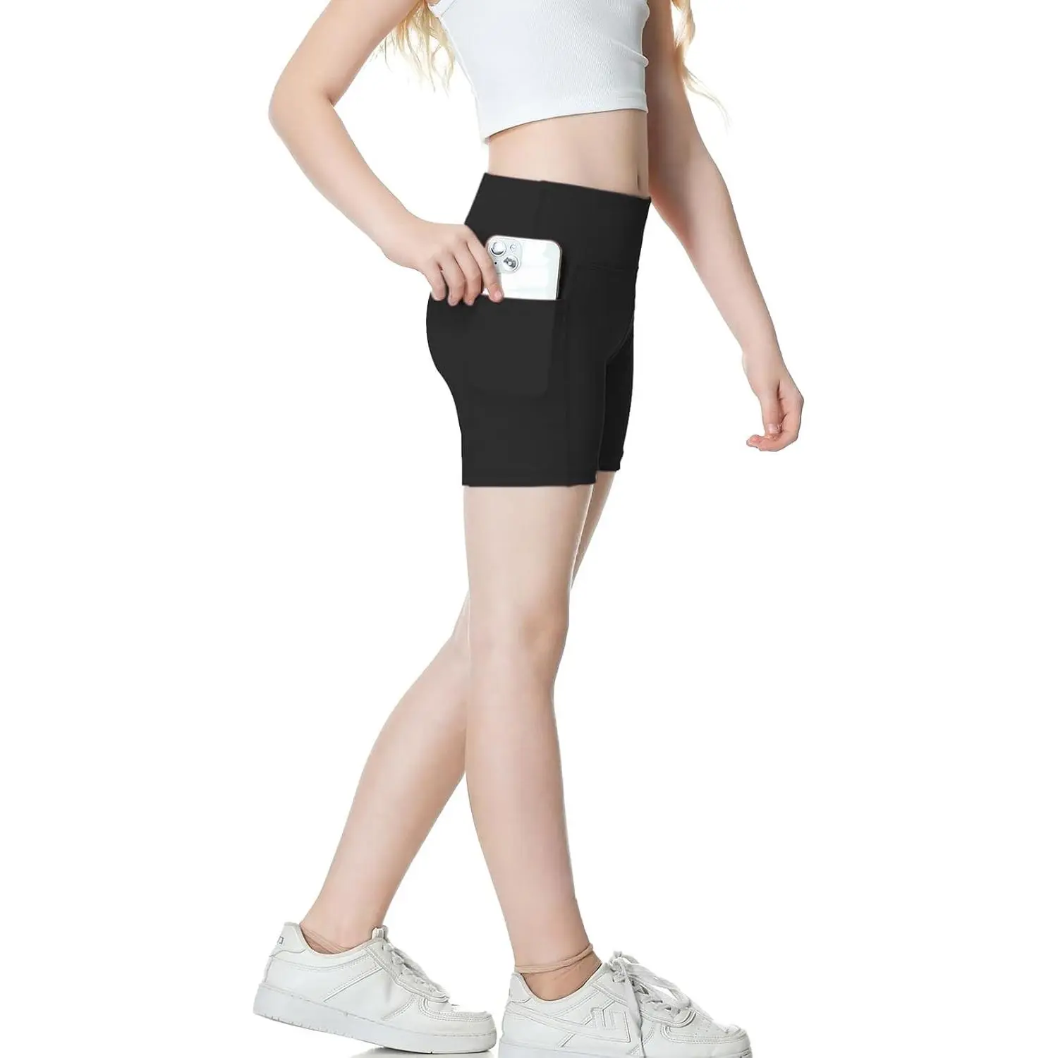 3 Pack Girls Volleyball Shorts with Pockets Athletic Gymnastics Cheer Shorts