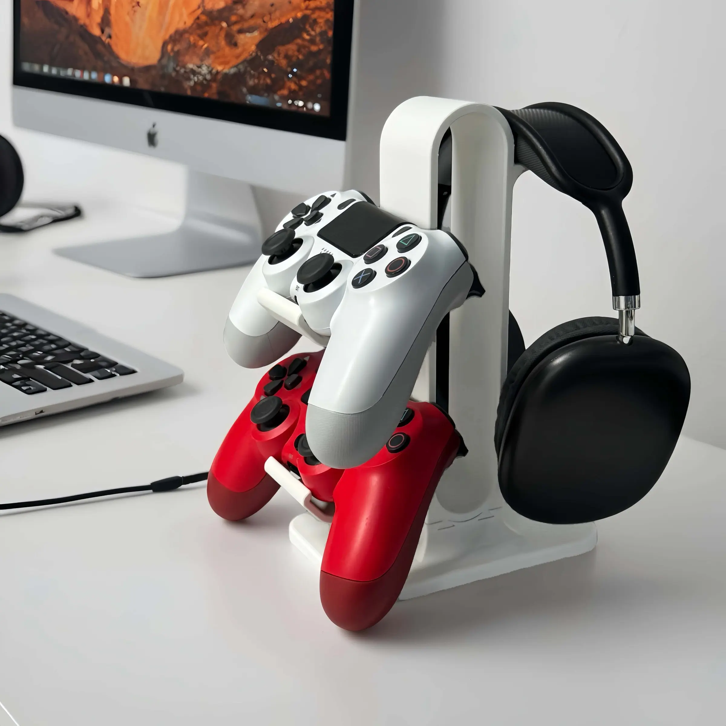 Headphone and Controller Stand, Desktop Organizer Holder, Convenient Storage Solution, Perfect for Gaming and Office Use, Headset Stand