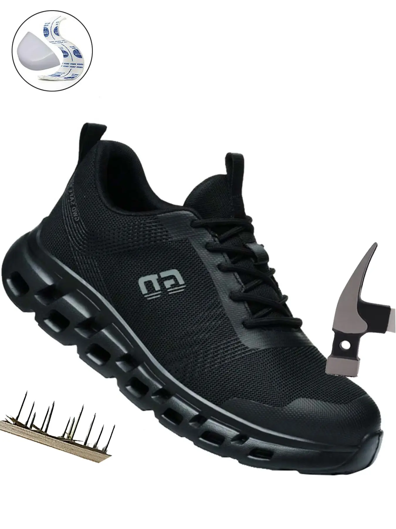 Steel Toe Safety Shoes, Closed Industrial Work Boots, Safety Work Footwear, Anti-Compression & Puncture Resistant, Lightweight Durable, Ideal for Construction Sites, Warehouses, Gardens