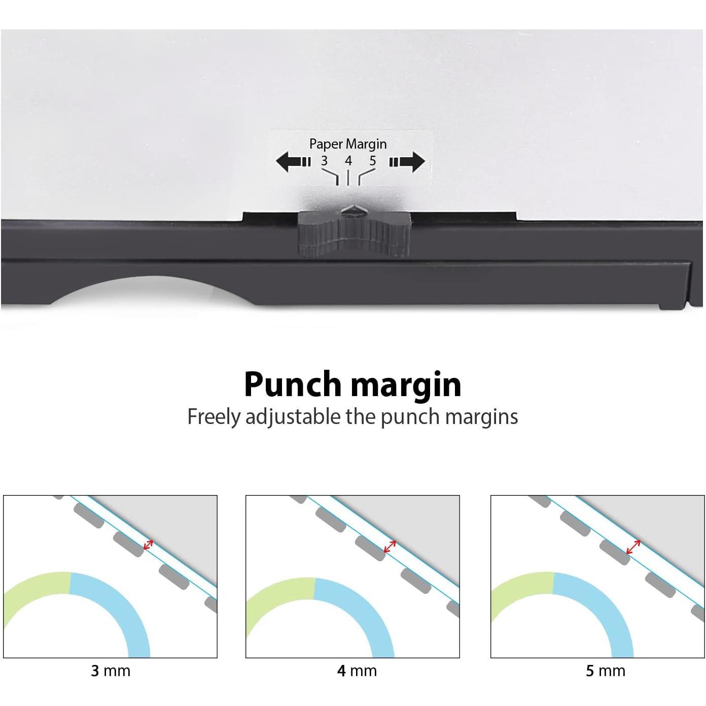 Binding Machine, 21-Hole, 450 Sheets, Comb Binding Machines with 1 Box Comb Bindings Spines, Comb Binder for Letter Size, A4, A5 Paper