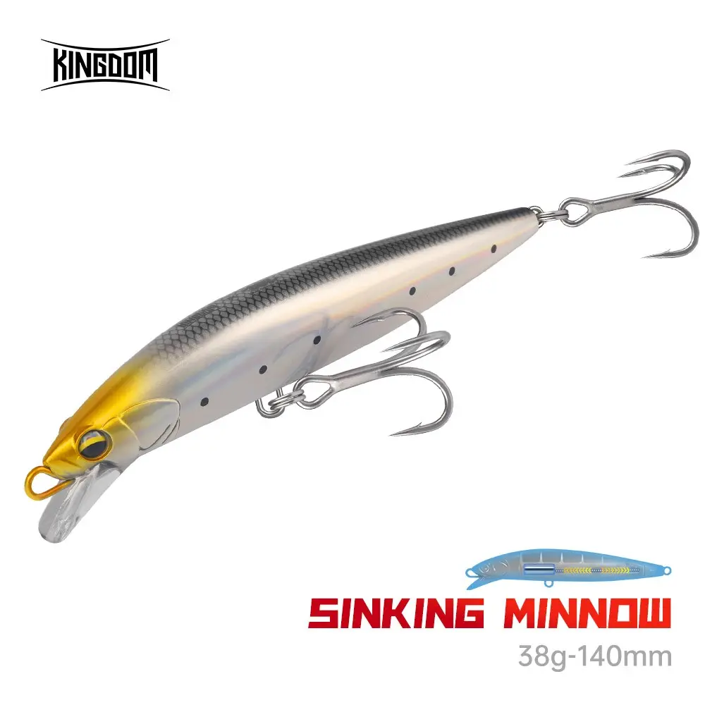 1pcs 7 Colors Subsurface Minnow Lure, Artificial Lures, 38g 140mm, Magnetic Casting System, Abs Hard Bait, Rust-Resistant Treble Hooks, Saltwater & Freshwater Fishing