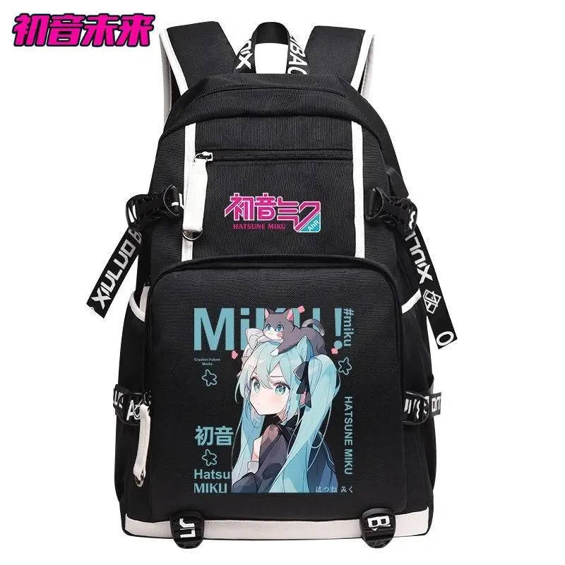 Cartoon anime Hatsune Miku backpack，pupil schoolbag ，student Large capacity backpack Easy to match for leisure，New semester gift