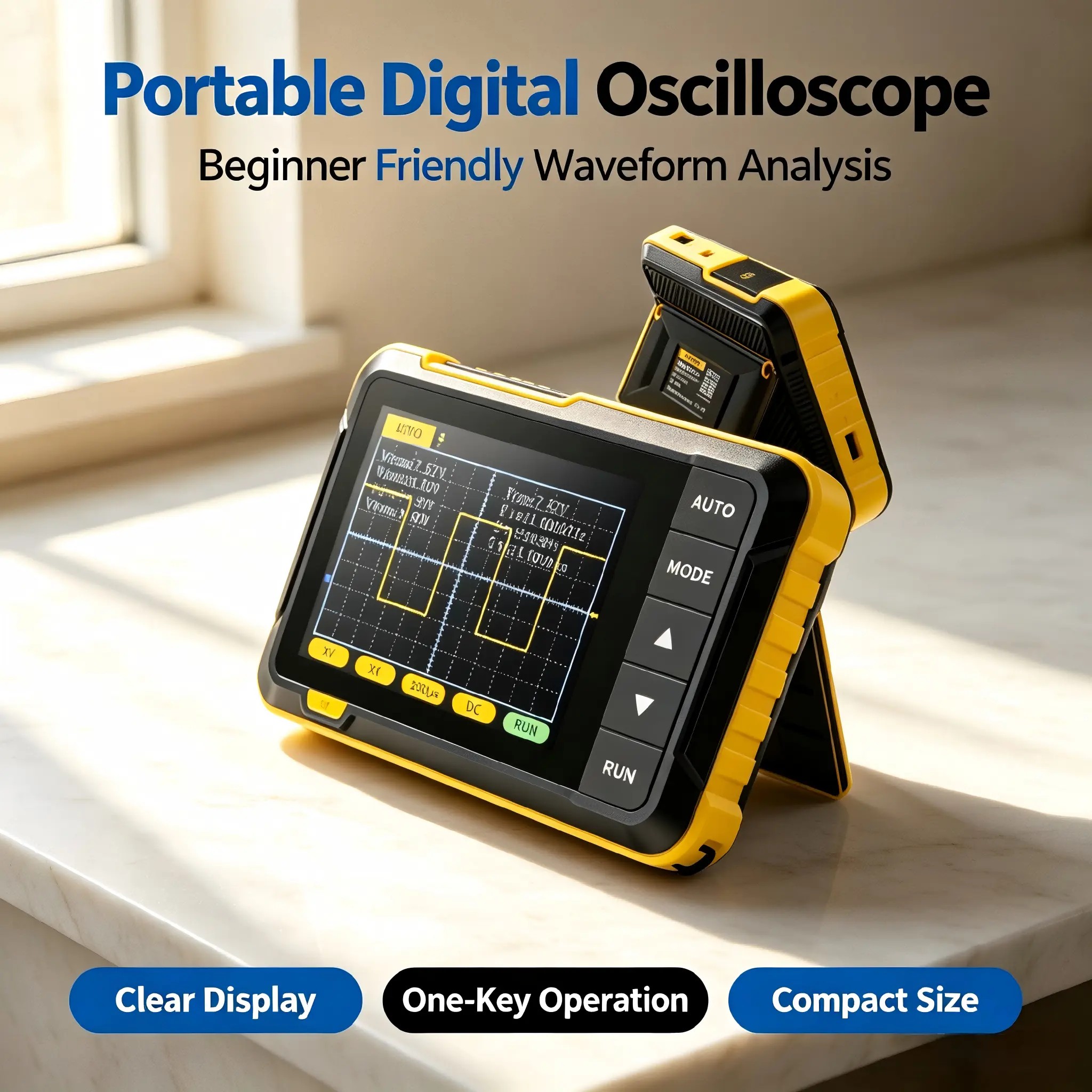 DSO 152 Handheld Digital Oscilloscope with Digital Display, Portable Mini Waveform Tester, Entry-Level Circuit Tester Tool for Electronics Teaching Training & Circuit Troubleshooting Repair