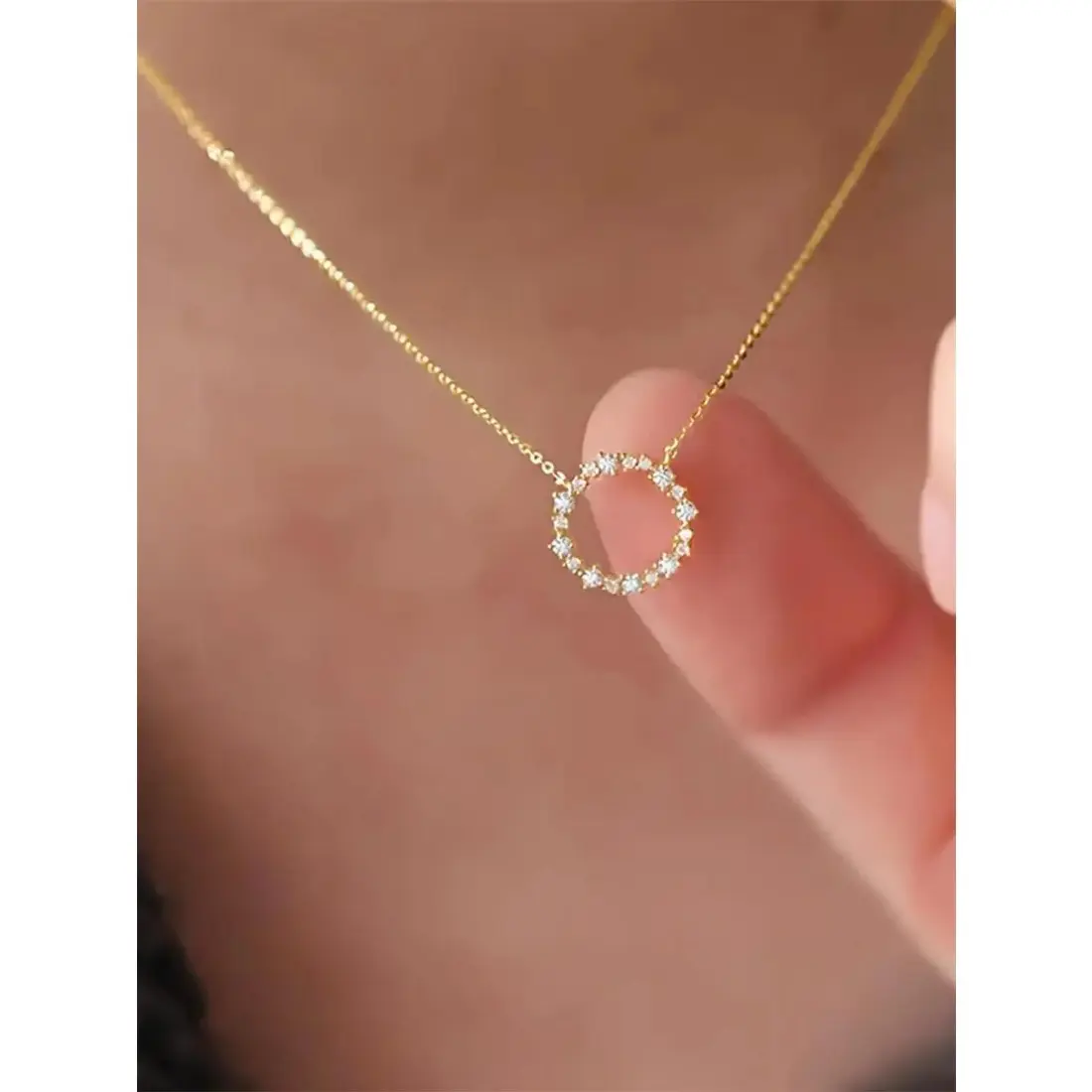 Women's Elegant Rhinestone Decorated Sparkling Zirconia Pendant Necklace, Exquisite Trendy Pendant Necklace, Chic Gorgeous Jewelry, As Gift for Girlfriend, Jewelry Gifts