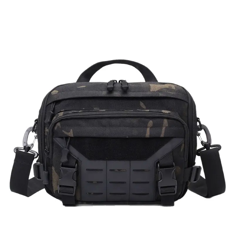 Men's Tactical Twill Sling Crossbody Backpack - Waterproof Camouflage Adjustable Functional Zipper Outdoor Daypack for Hiking, EDC
