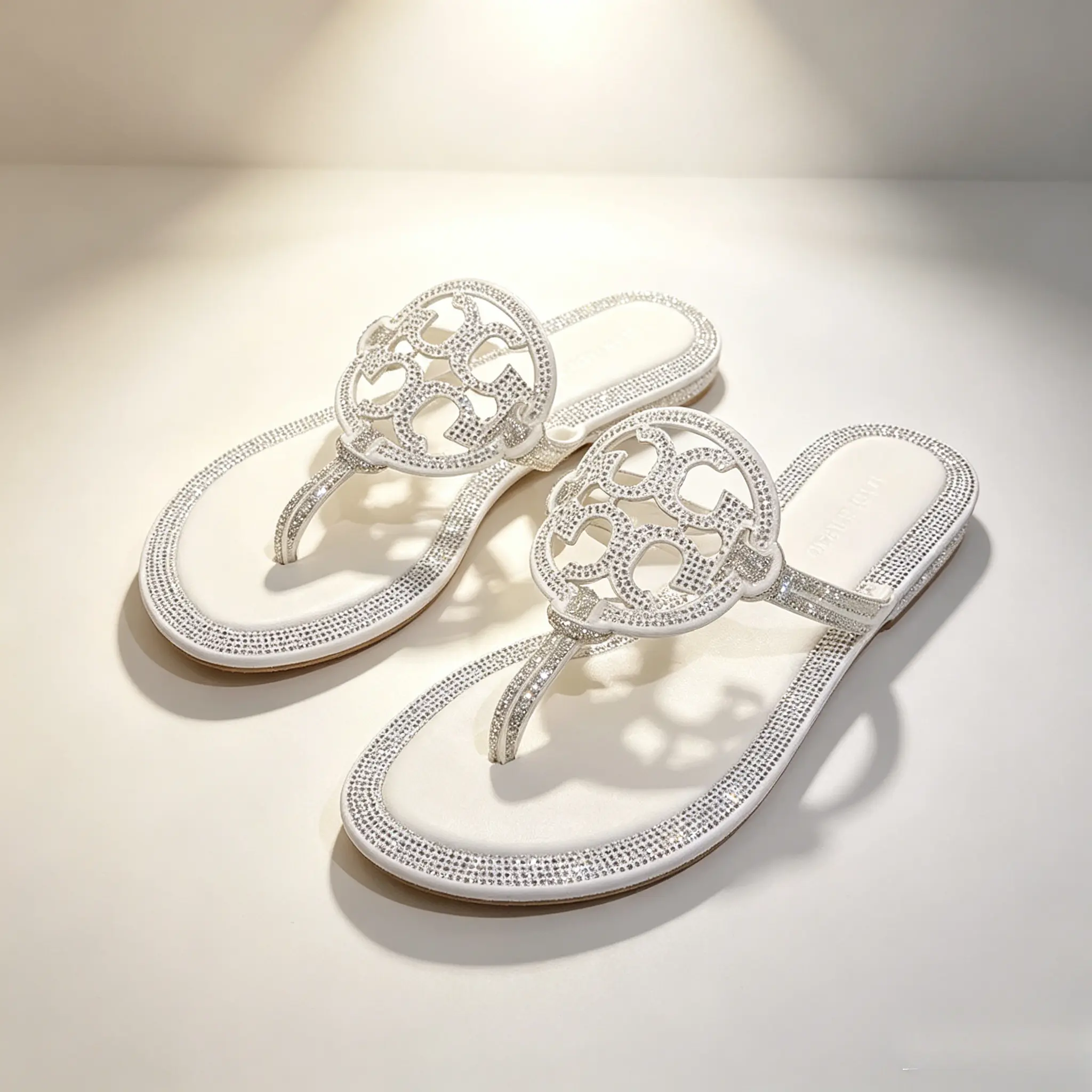Elegant Women's Rhinestone Flip Flops Slide Open Toe Casual Footwear For Vacation Travel Walking Wedding Party Cloud-Soft Weightless Step Comfort Shoe Lightweight Breathable Shoes for Daily Wear Comfortable