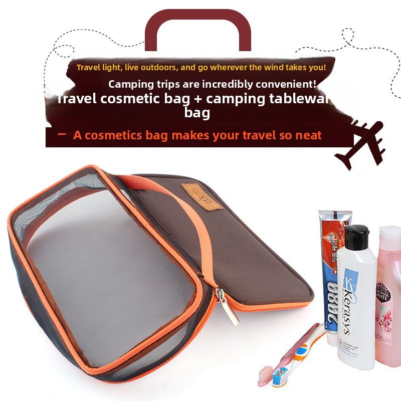 Outdoor travel cosmetic bag camping accessories bag picnic barbecue portable tableware bag storage bag drain bag travel bag
