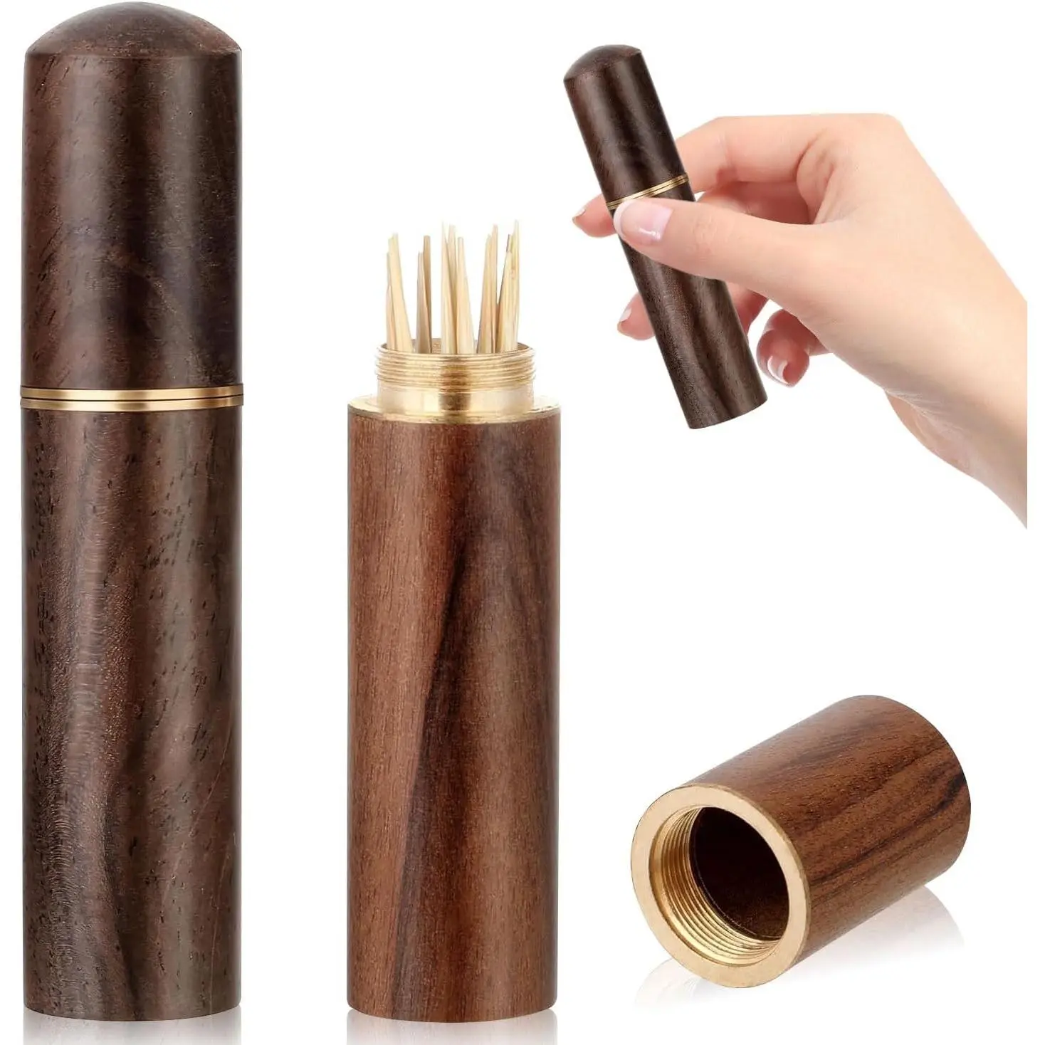 Small Toothpick Holder,2PCS  Pocket Toothpick,Toothpick Case Pocket,Portable Toothpick Dispenser Travel,  Craft for  Beads Ear Spoons  Swabs