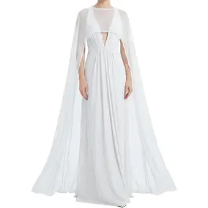 Women Chiffon Shawl Chiffon Cape Sheer Shawl for Evening Dresses Long Mesh Capelet for Wedding Bridal Party