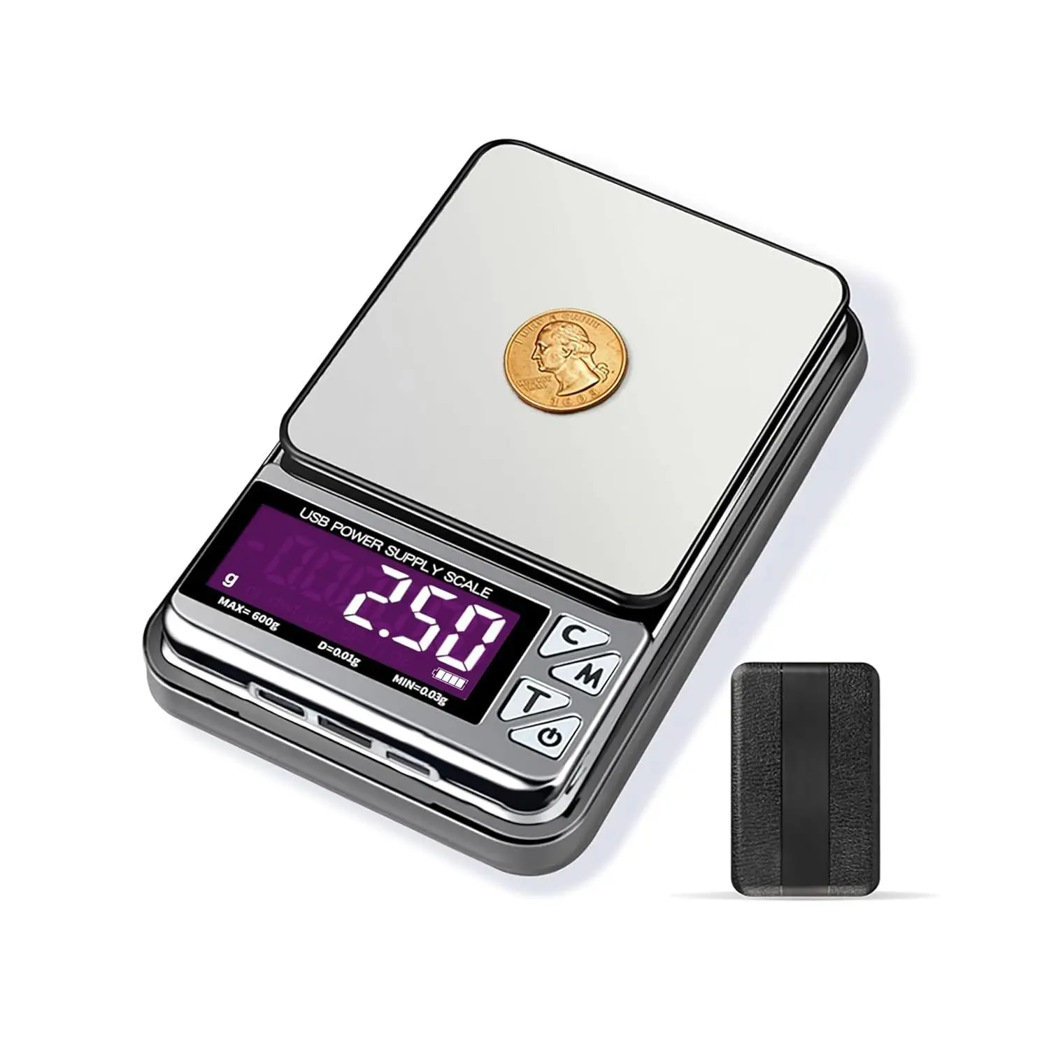 Scale, 600g x 0.01g  Scale with 7 Units & 3  Interfaces, Digital Portable Pocket Gram Scale for  Collectors, Jewelers, ,  Dollar