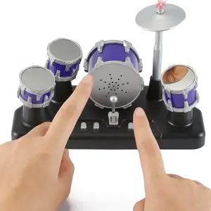 Finger Drum Set Electronic Mini Desktop Novelty Toy Instrument with Sounds and Lights for Kids, Adultsfidget toys