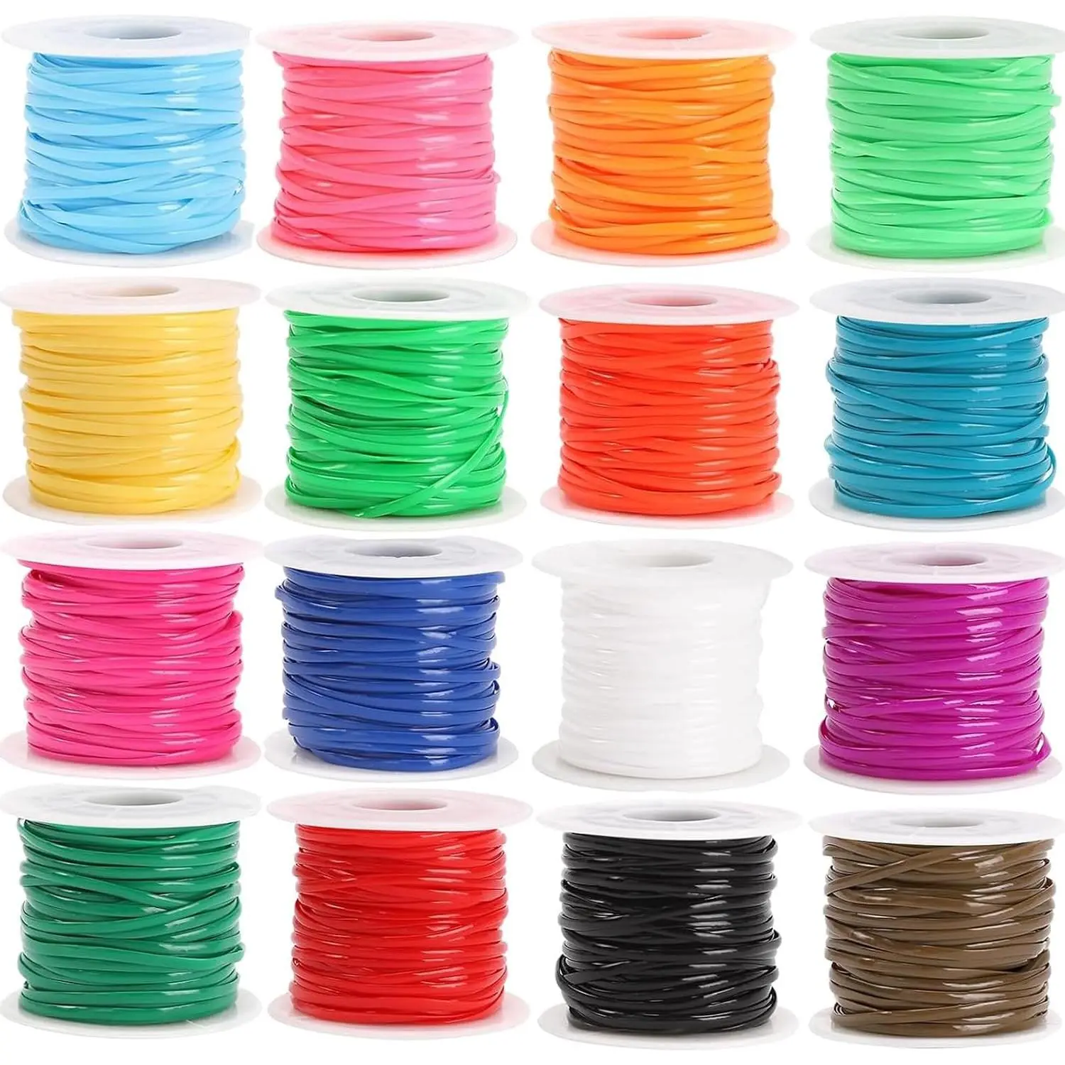 16 Rolls Lanyard String Kit, Gimp String Plastic Lacing Cord & Boondoggle | 1,259 Feet Total for Friendship Bracelet, Keychain Making, DIY Craft Kit (78ft Each)Gift