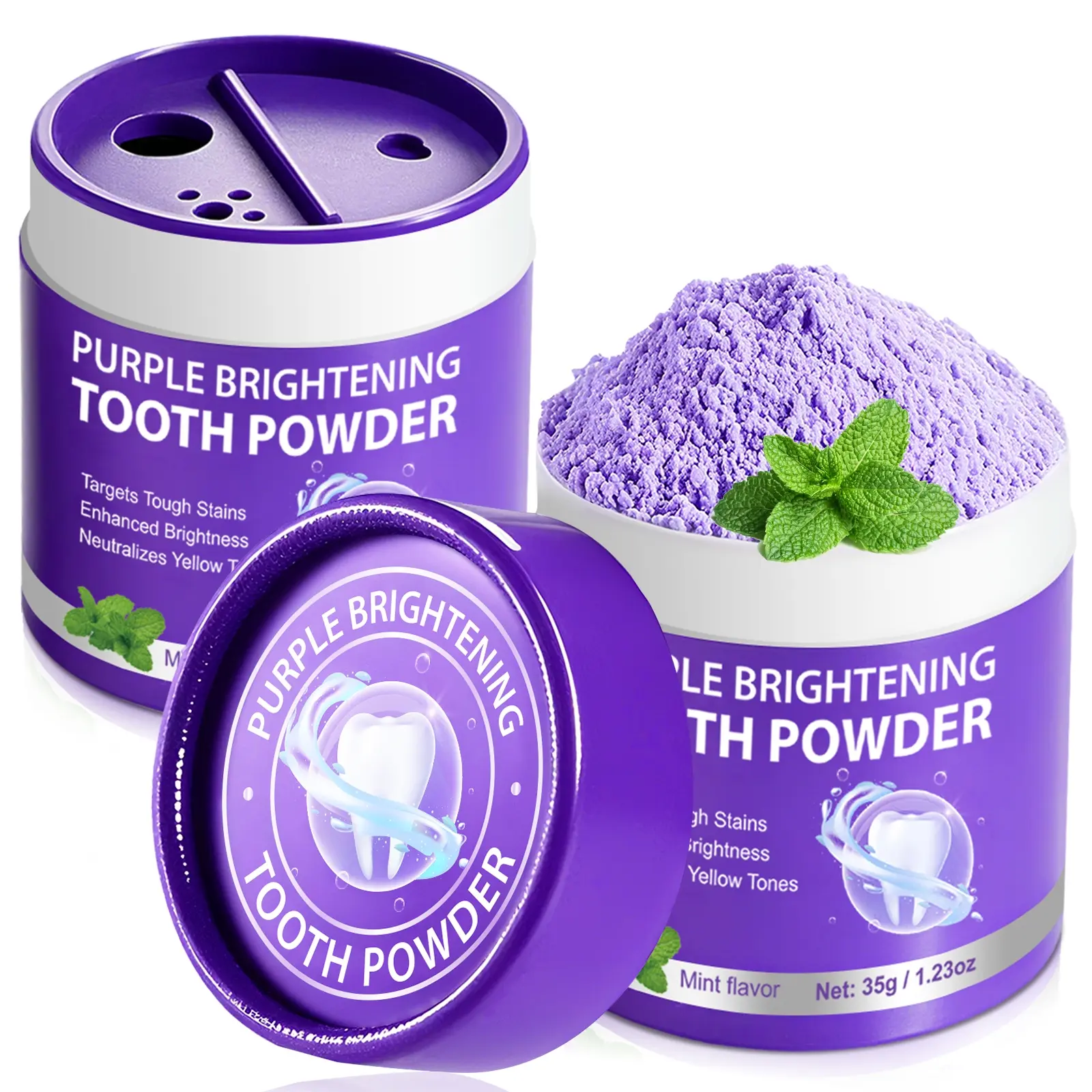 Sefudun Whitening Toothpaste Powder 35g 2 Pack, Effective Teeth Cleaning, Natural Ingredients, Gentle on Gums, Daily Use