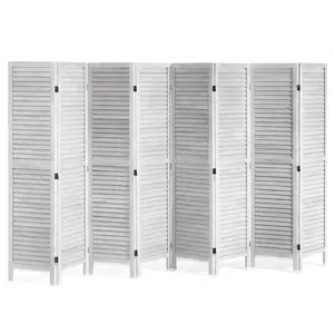 【DealsForYouDays】VEVOR Wood Room Divider, 8 Panel Wood Folding Privacy Screen, 66.9 Inches Tall Indoor Louvered Wooden Partition, Portable Decoration Screen, for Room Separation, Home, Office, Restaurant Bedroom