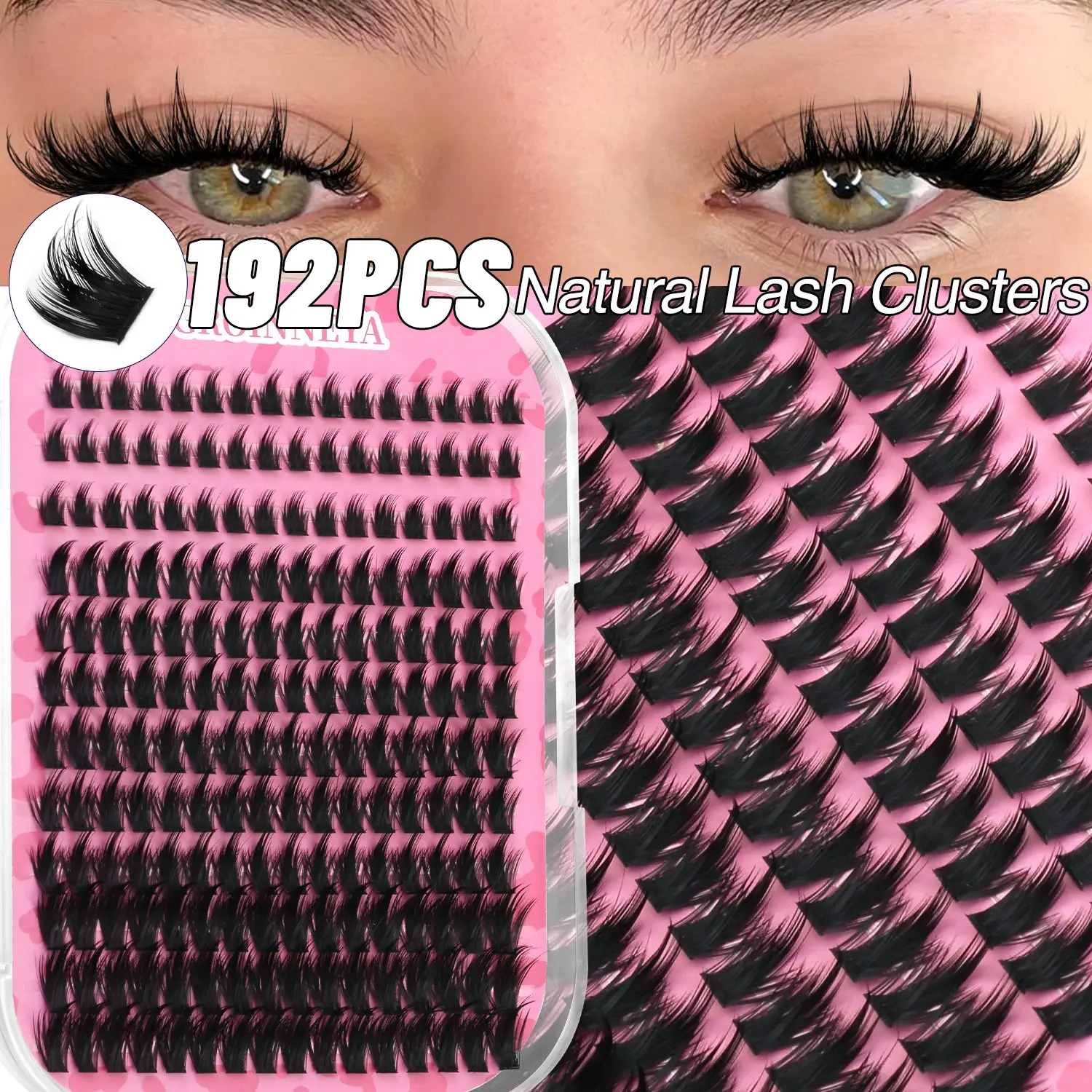 GROINNEYA DIY Lash Clusters Mixed Tray Manga Cluster Lashes DIY Spiky Lashes Extension Natural Volume Individual Lashes Makeup Eyelashes Extensions