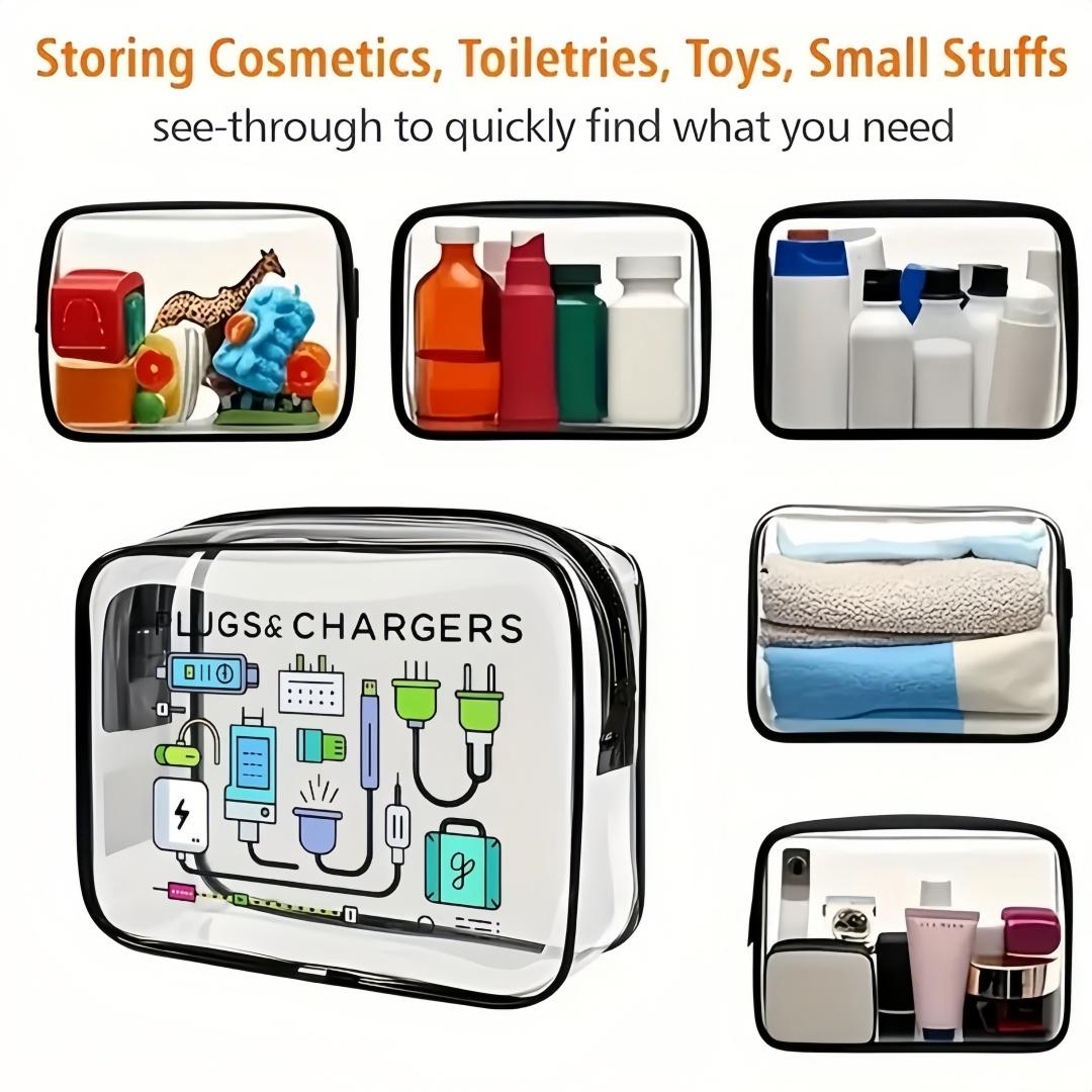 PVC Waterproof Storage Bag, Fun Design for Data Cables, Compact Unisex Travel Essential, Ideal for Airport Gym Daily Use, Halloween Gift Bag, Travel Organizer Bag