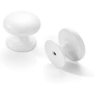 khtumeware 2 Pack 1-1/2 inch Bifold Closet Door Knobs White Cabinet Knobs Made of Zinc Alloy Suitable for Kitchen Cabinets/Bathroom Cabinets/Bedroom Furniture Includes Installation Screws