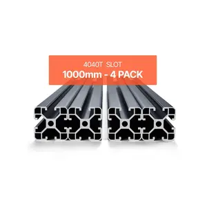 VEVOR 4PCS 39.4 in (1000mm) T Slot 4040 Aluminum Extrusion Profile, European Standard Anodized Linear Rail, High-Strength Extruded Aluminum Rail for 3D Printer, CNC Machine DIY, Laser Engraving, Black