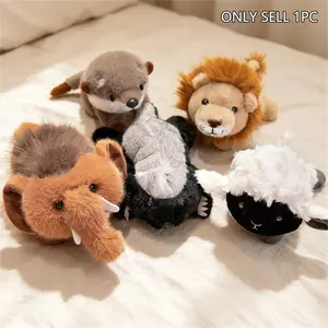 25cm Plush Forest Animal Toy, Soft Stuffed Lion Goat Otter Honey Badger Mammoth, Room Decor, Kids Birthday Gift, Thanksgiving Christmas